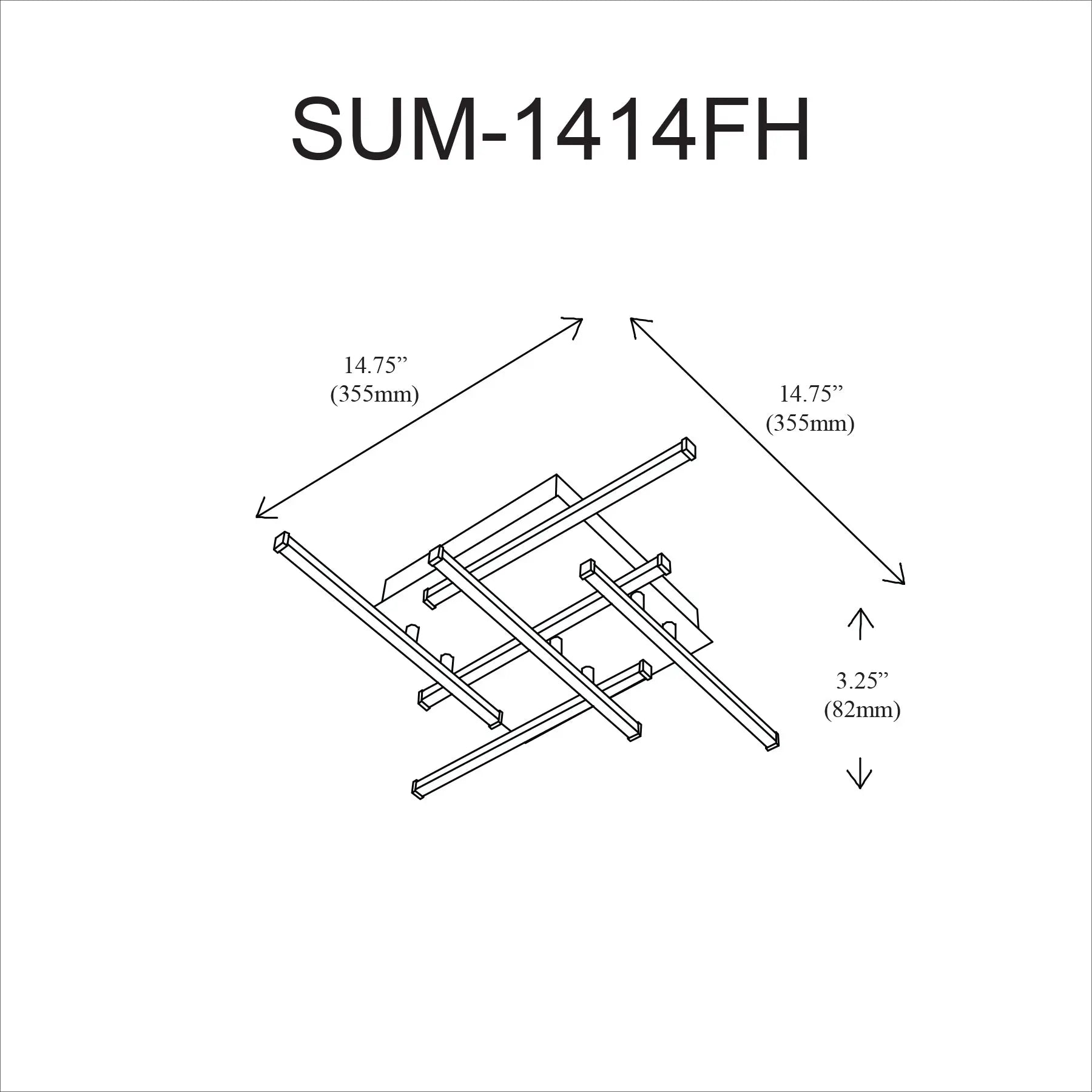 Dainolite 18W LED Flushmount PC w/ WH Acrylic Diffuser