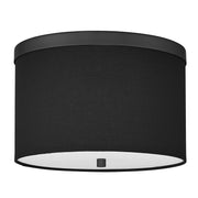 Dainolite 2 Light Flush Mount Matte Black with Black Shade