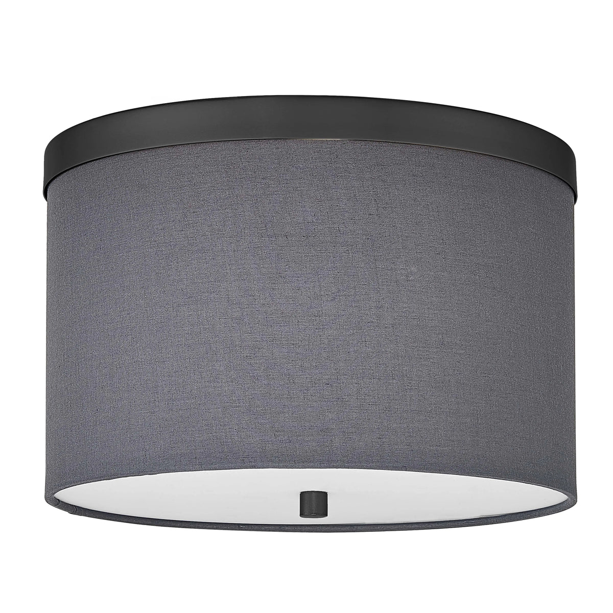 Dainolite 2 Light Flush Mount Matte Black with Grey Shade