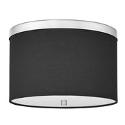 Dainolite 2 Light Flush Mount Polished Chrome with Black Shade