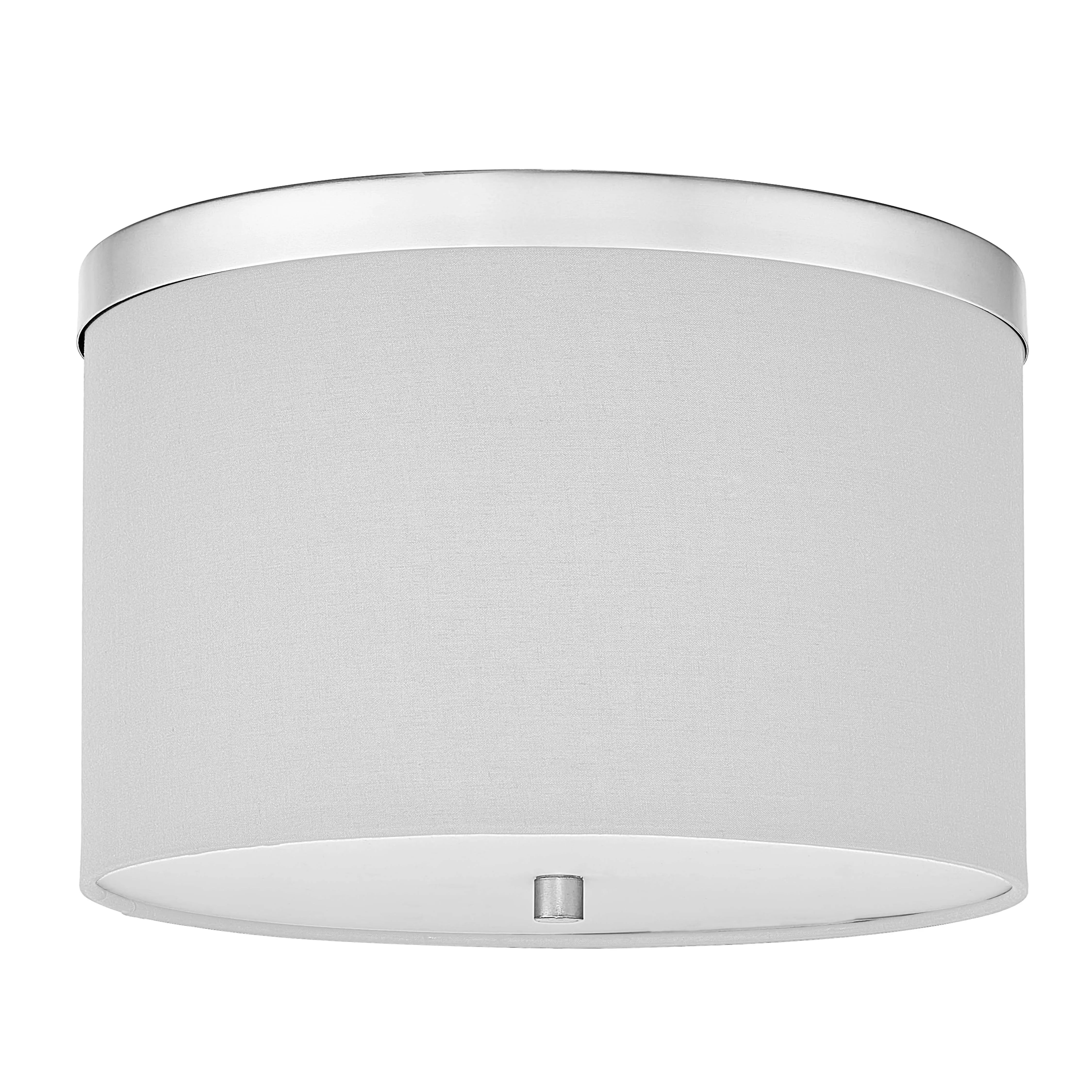 Dainolite 2 Light Flush Mount Polished Chrome with White Shade