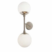 Dainolite 2 Light Halogen Polished Chrome Wall Sconce w/ White Glass