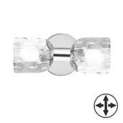 Dainolite 2 Light Polished Chrome Wall Sconce w/ Clear Water Glass