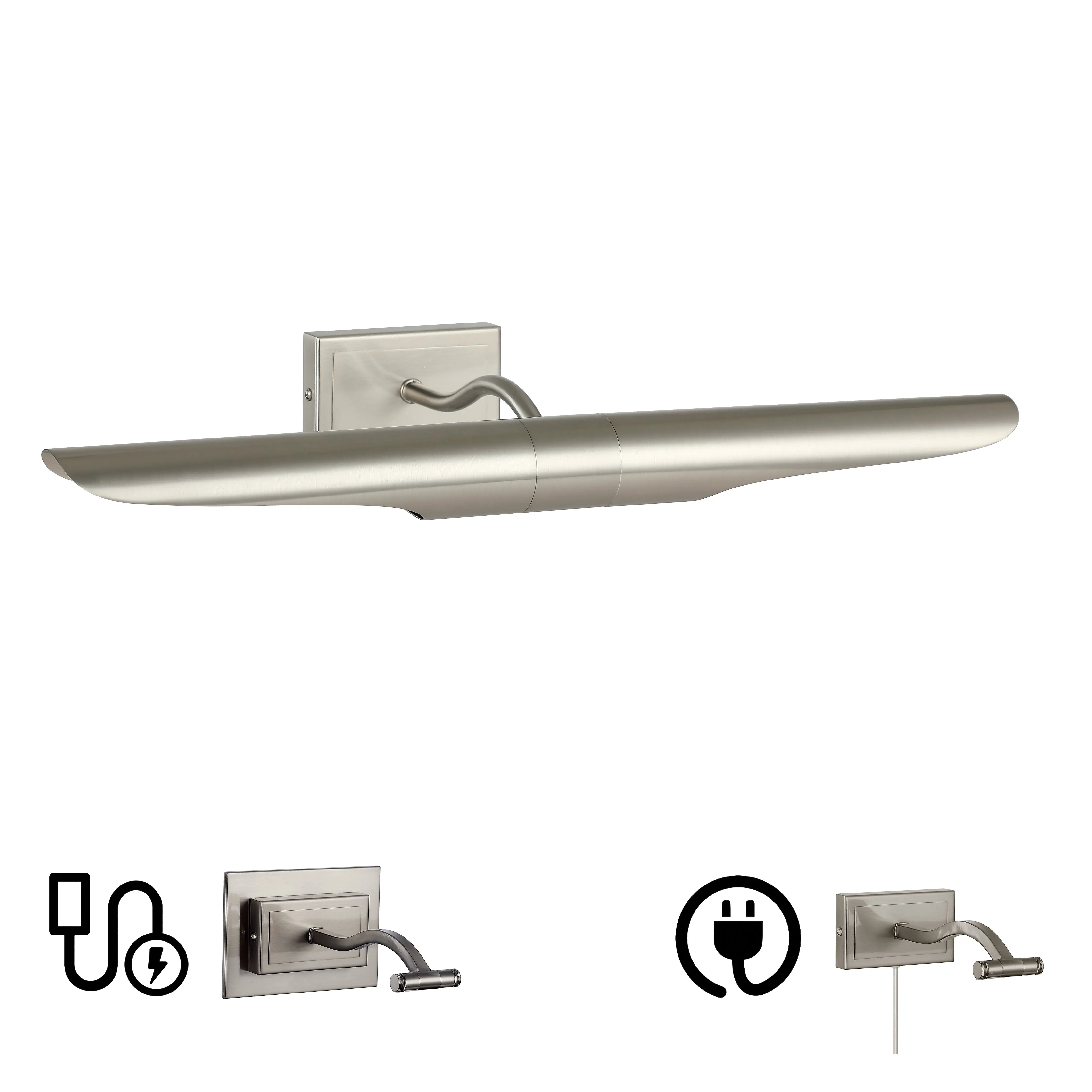 Dainolite 2 Light Satin Chrome Picture Light