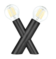 Dainolite 2 Light Table Lamp in Matte Black