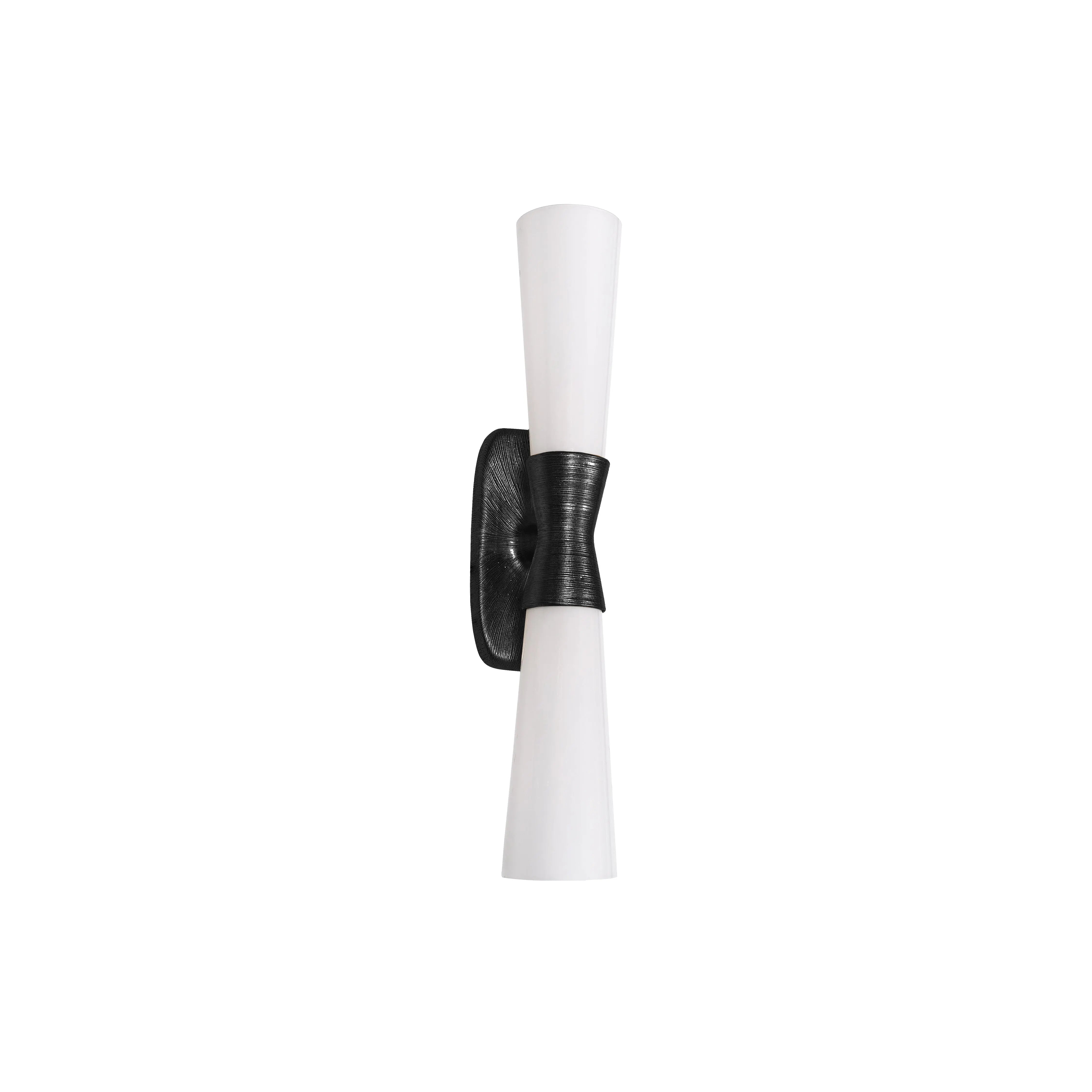 Dainolite 2 Light Wall Sconce in Matte Black w/ Opal Glass