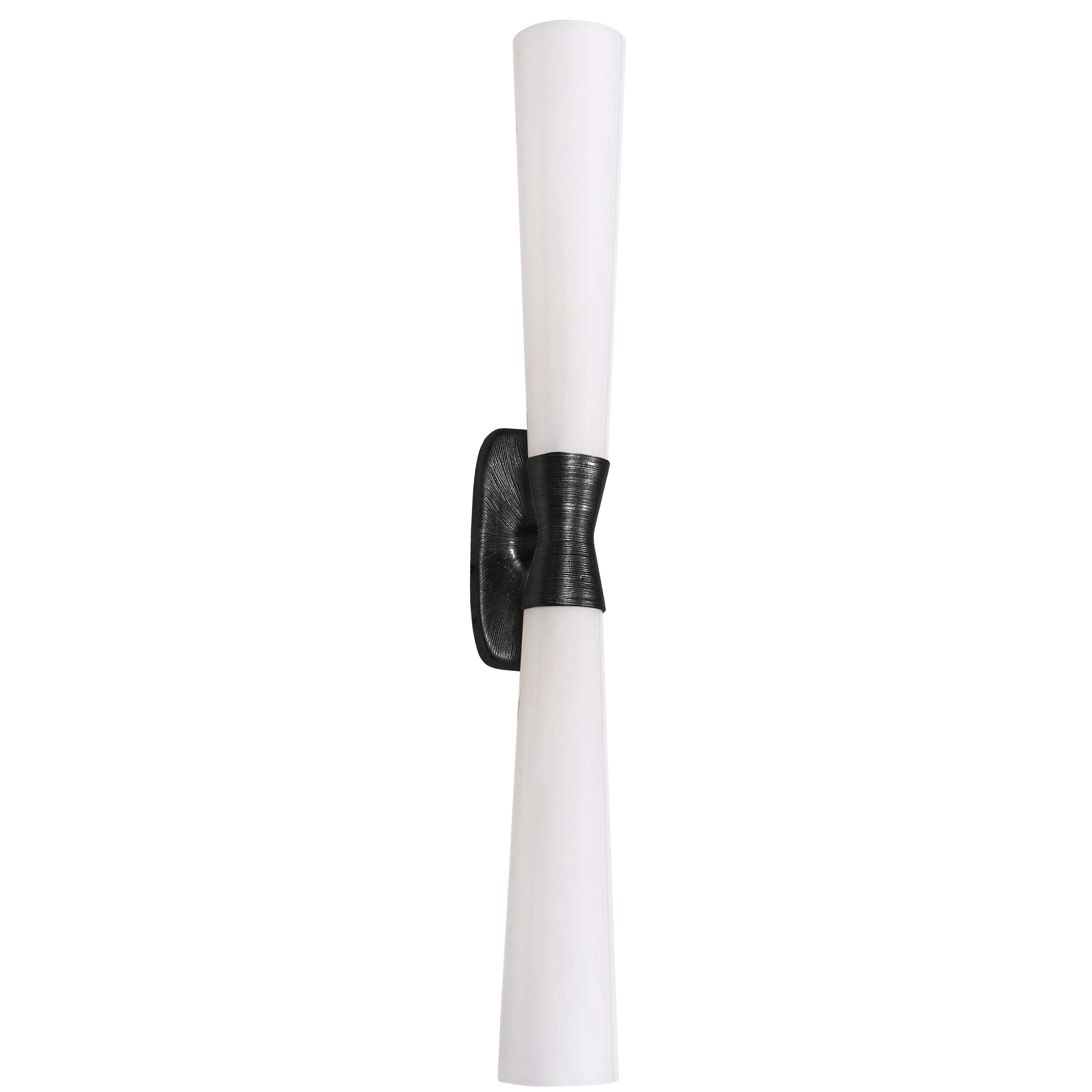 Dainolite 2 Light Wall Sconce in Matte Black w/ Opal Glass