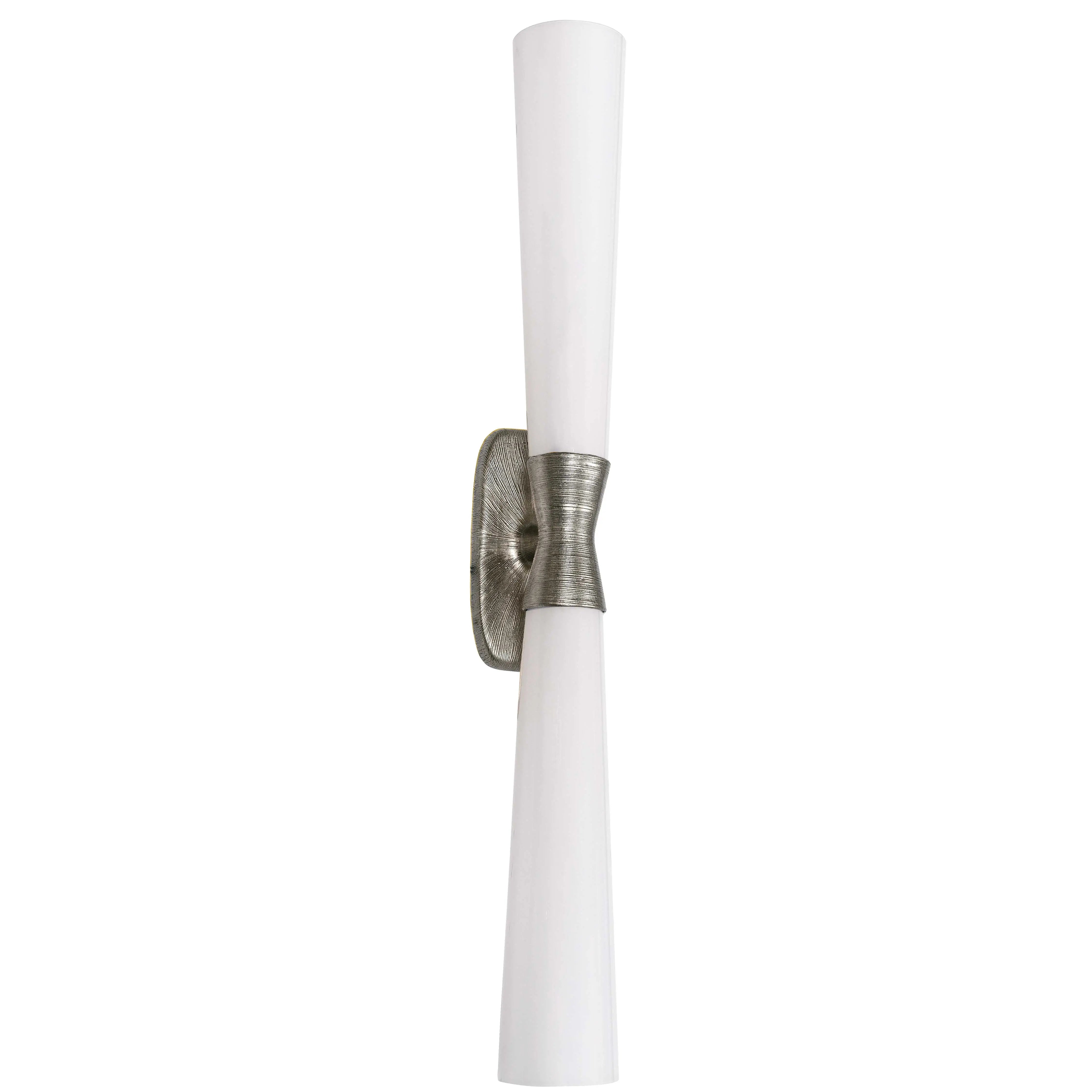 Dainolite 2 Light Wall Sconce in Silver w/ Opal Glass