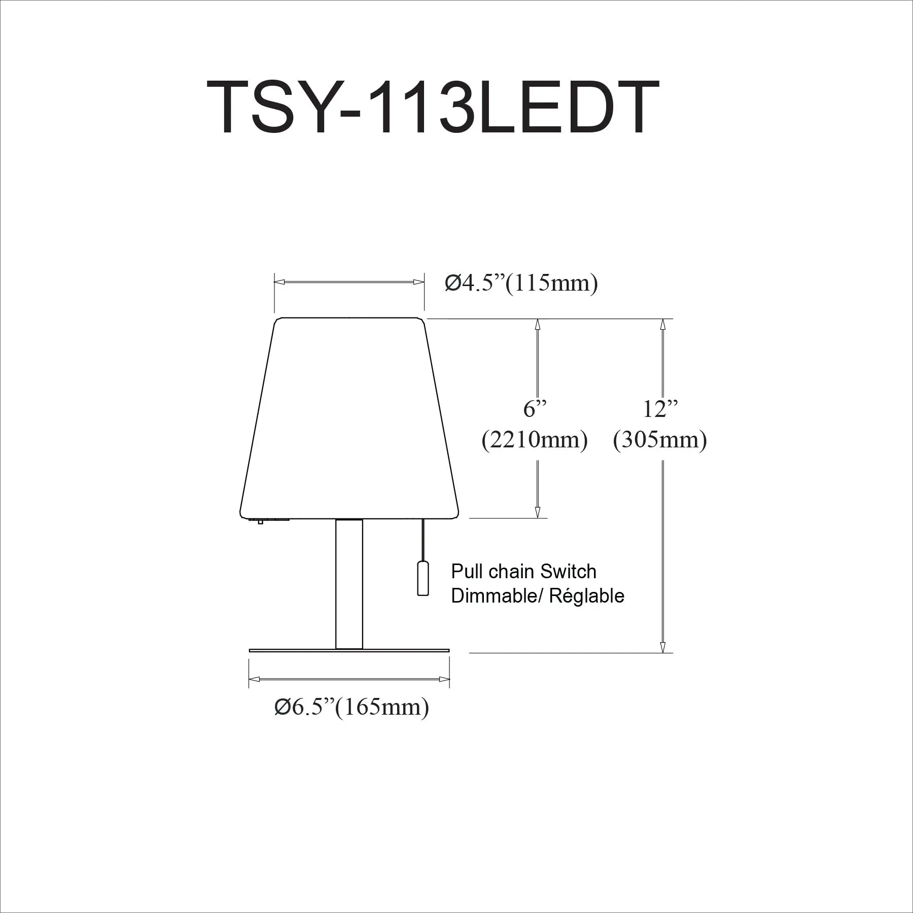 Dainolite 2.5W Table Lamp, Matte Black with Color Changing