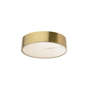Dainolite 20W Flush Mount in Aged Brass w/ Alabaster Diffuser