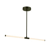 Dainolite 20W Horizontal Pendant Matte Black with White Acrylic Diffusers