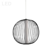 Dainolite 20W LED Pendant, Matte Black with White Acrylic Diffuser