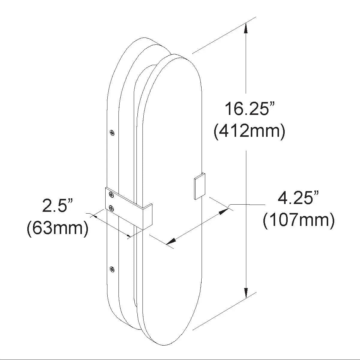 Dainolite 20W Wall Sconce Polished Chrome with Alabaster Glass