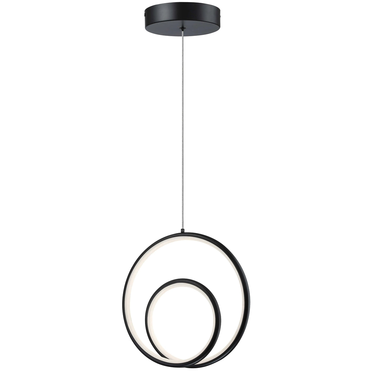 Dainolite 22W Pendant, Matte Black w/ White Silicone Diffuser