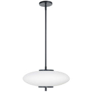 Dainolite 24W LED Maddie Pendant Matte Black w/ White Glass