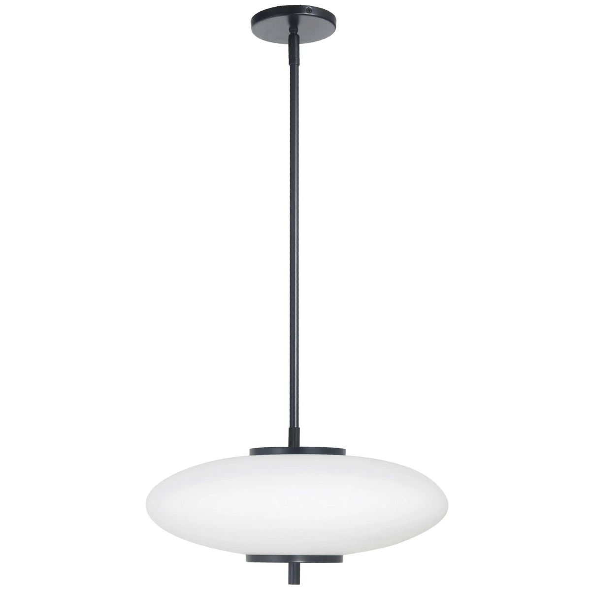 Dainolite 24W LED Maddie Pendant Matte Black w/ White Glass