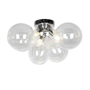 Dainolite 3 Light Halogen Flush Mount, Polished Chrome with Clear Glass