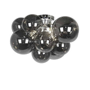 Dainolite 3 Light Halogen Flush Mount, Polished Chrome with Smoked Glass