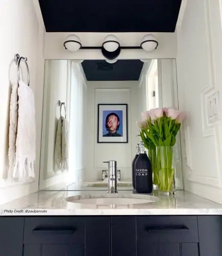 Dainolite 3 Light Halogen Vanity Matte Black Finish with White Glass