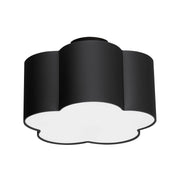 Dainolite 3 Light Incandescent Flush Mount, Matte Black w/ Black Shade