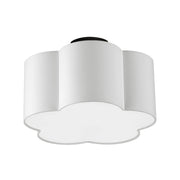 Dainolite 3 Light Incandescent Flush Mount, Matte Black w/ White Shade