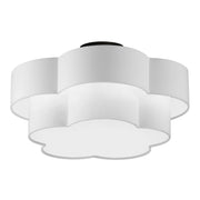 Dainolite 3 Light Incandescent Flush Mount, Matte Black with White Shade
