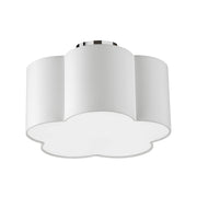 Dainolite 3 Light Incandescent Flush Mount, Polished Chrome w/ White Shade