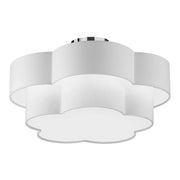 Dainolite 3 Light Incandescent Flush Mount, Polished Chrome with White Shade