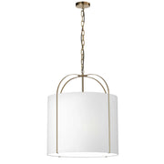 Dainolite 3 Light Incandescent Pendant Gold with White Shade