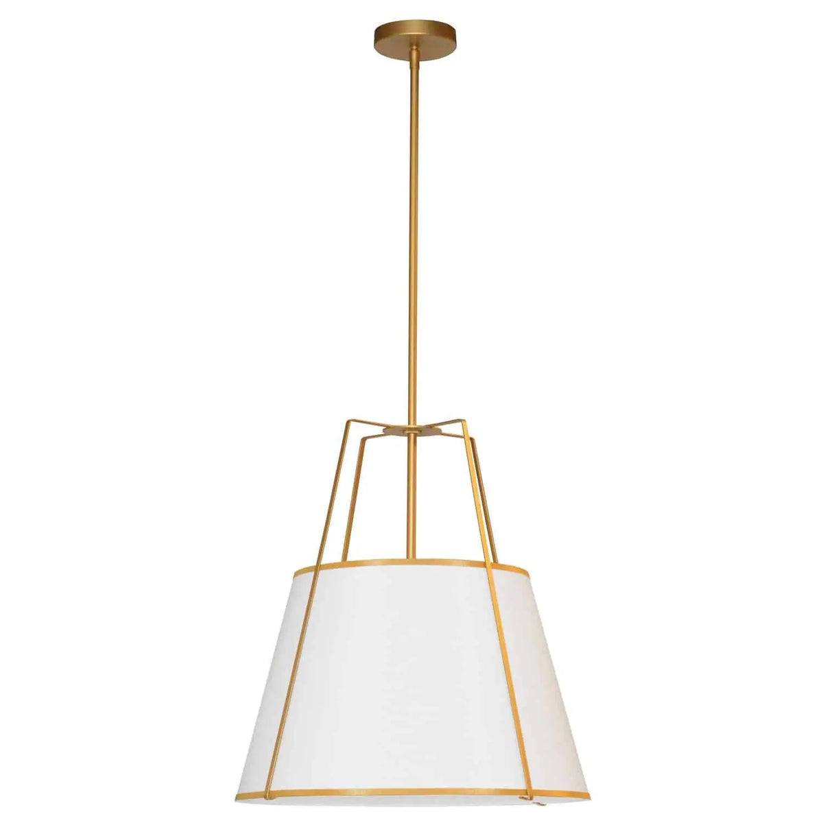 Dainolite 3 Light Incandescent Pendant Gold with White Shade