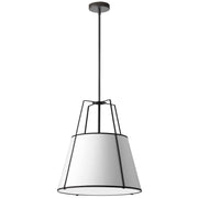 Dainolite 3 Light Incandescent Pendant Matte Black with White Shade