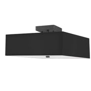 Dainolite 3 Light Incandescent Semi-Flush, Matte Black with Black Shade