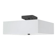 Dainolite 3 Light Incandescent Semi-Flush, Matte Black with White Shade