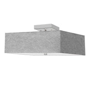 Dainolite 3 Light Incandescent Semi-Flush, Polished Chrome with Grey Shade