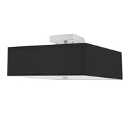 Dainolite 3 Light Incandescent Semi-Flush, Satin Chrome with Black Shade