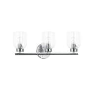 Dainolite 3 Light Incandescent Vienna Vanity Polished Chrome w/ Clear Ribbed Glass