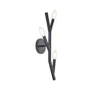 Dainolite 3 Light Incandescent Wall Satin Chrome Matte Black