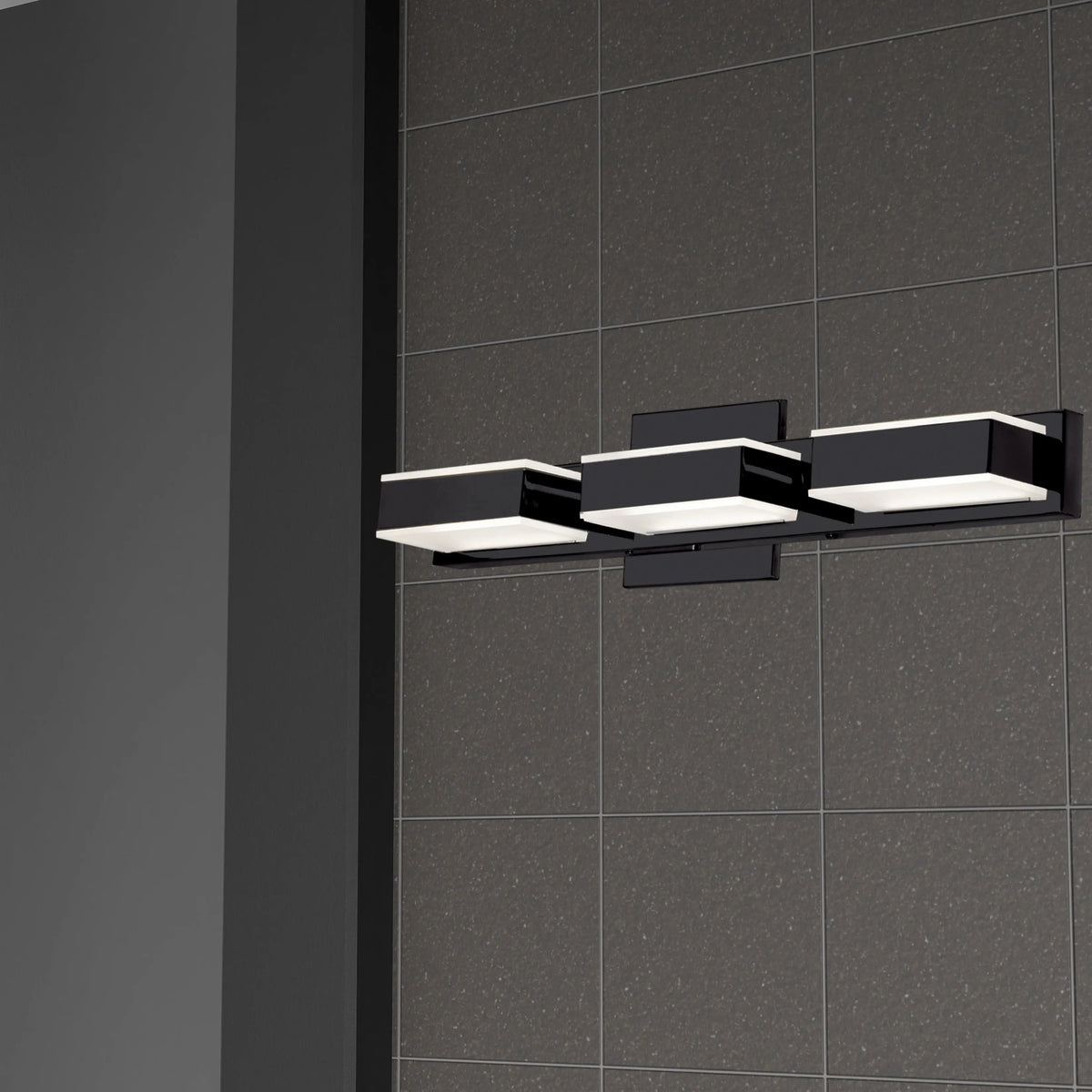 Dainolite 3 Light LED Wall Vanity, Matte Black Finish