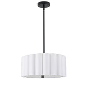 Dainolite 3 Light Matte Black Pendant w/ White Shade
