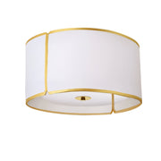 Dainolite 3 Light Notched Drum Flush Mount, Gold White Shade and Diff