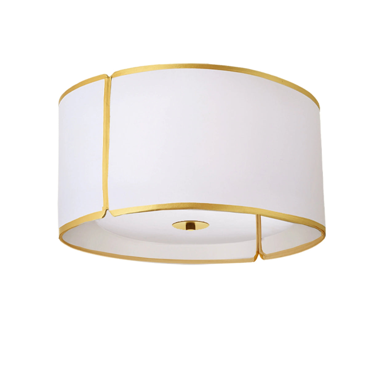Dainolite 3 Light Notched Drum Flush Mount, Gold White Shade and Diff