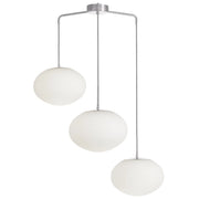 Dainolite 3 Light Pendant in Polished Chrome w/ White Opal Glass