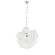 Dainolite 3 Light Polished Chrome Pendant w/ Clear Spiral Glass