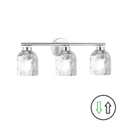 Dainolite 3 Light Polished Chrome Vanity w/ Clear Water Glass