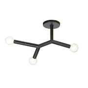Dainolite 3 Light Semi-Flush in Matte Black