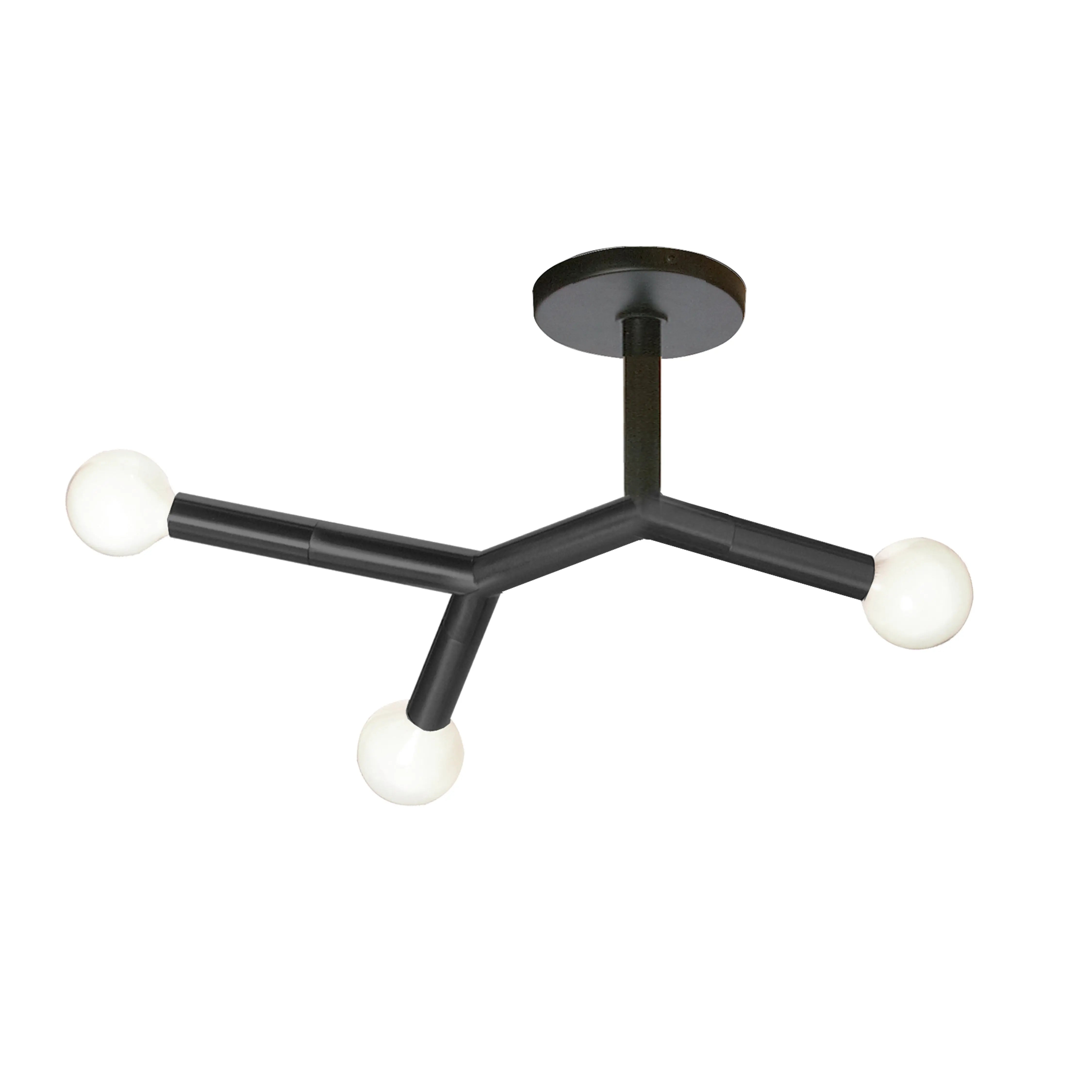 Dainolite 3 Light Semi-Flush in Matte Black