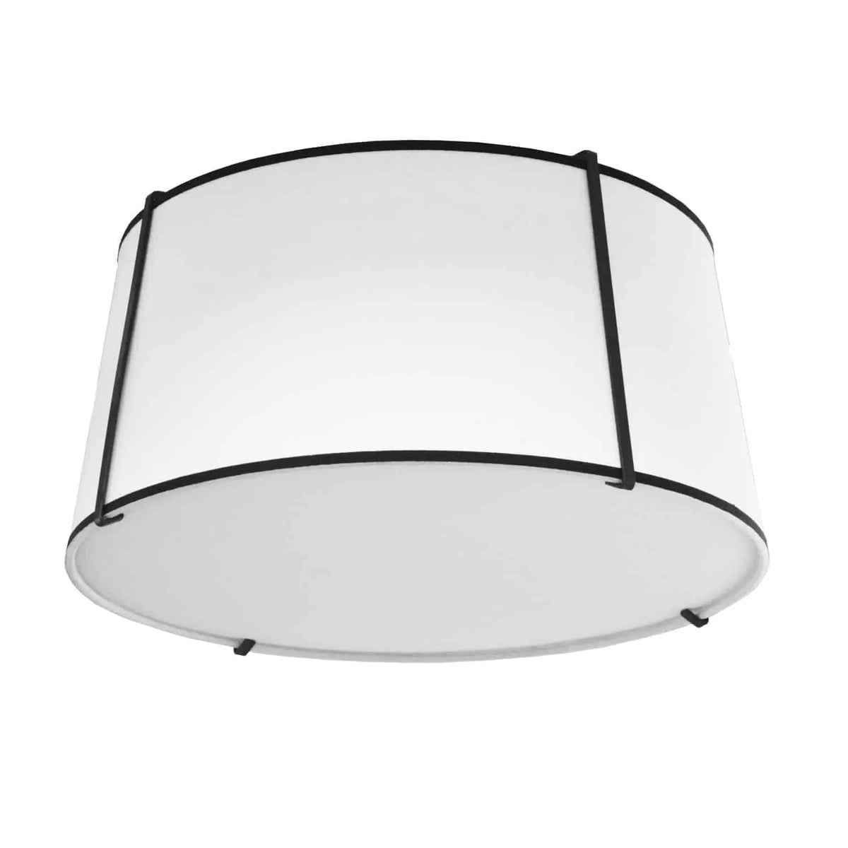 Dainolite 3 Light Trapezoid Flush Mount Black White Shade with 790 Diffuser