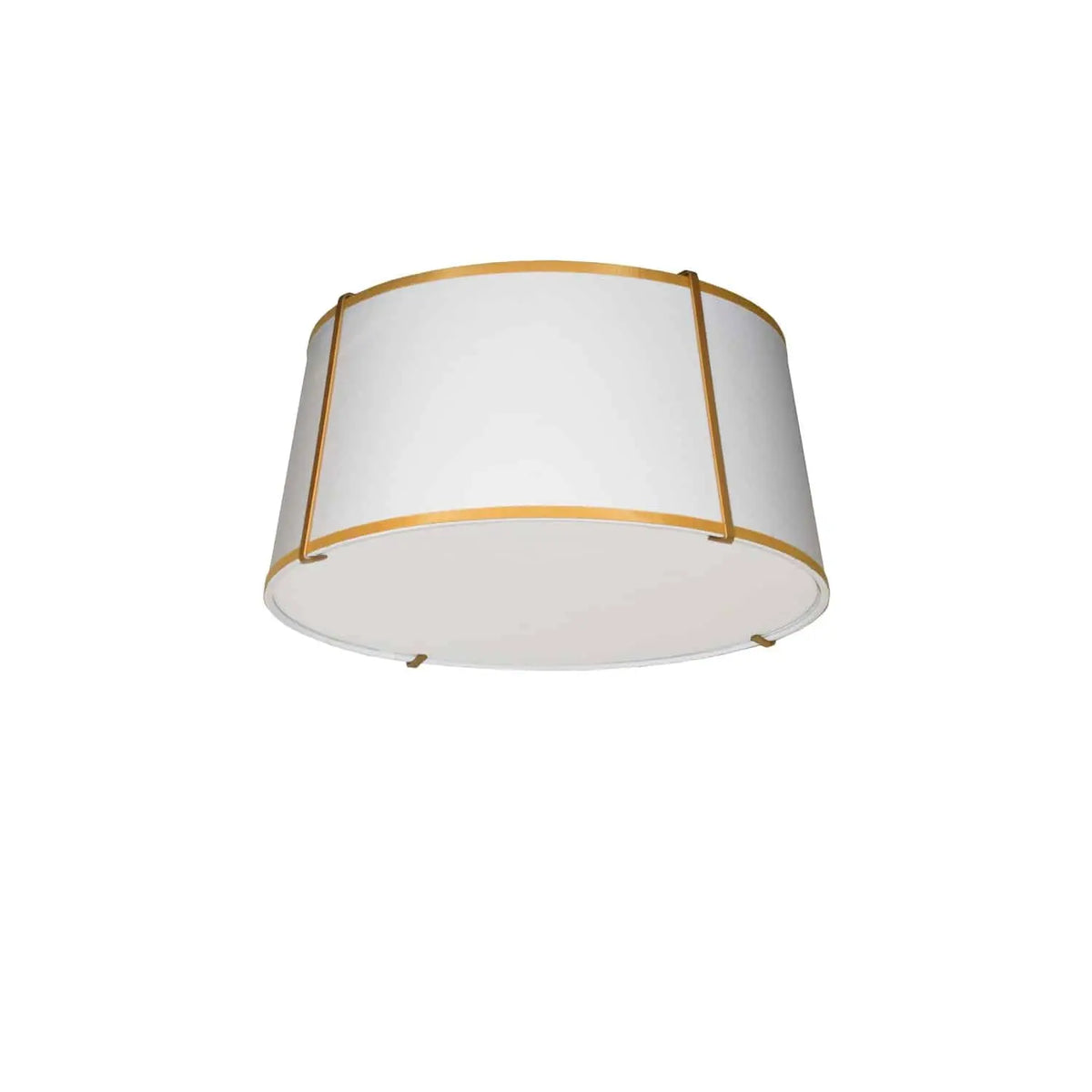 Dainolite 3 Light Trapezoid Flush Mount Gold frame and White Shade w/ 790 Diffuser