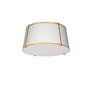 Dainolite 3 Light Trapezoid Flush Mount Gold frame and White Shade w/ 790 Diffuser