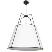 Dainolite 3 Light Trapezoid Pendant Black White Shade with 790 Diffuser